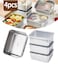 4PCS Stainless Steel Crisper, Refrigerator Crisper, Stainless Steel Lunch Box, Portable Food, Fruit, Snack Organiser, Sealed Organiser