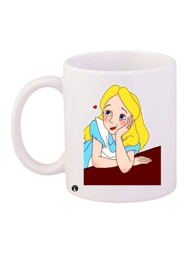 Disney Princess Themed Coffee Mug White/Yellow/Brown
