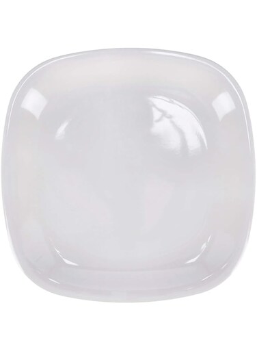 Royalford RF9860 - 7.5-Inch Opal Ware Square Plate Pasta Made With Durable Material   Dishwasher &amp; Microwave Proof Bpa Free Ideal For Snacks, Salad, Desserts, Ice Cream More (White)