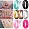 SH100 5.7mm Wide Silicone Ring Glitter Couple Ring No.6(Black Flash Red)