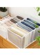 7-Grid Folding Drawer Organizers - Mesh Storage Box for Closet, Perfect for Pants, Jeans, T-Shirts, Leggings &amp; Shirts (White)