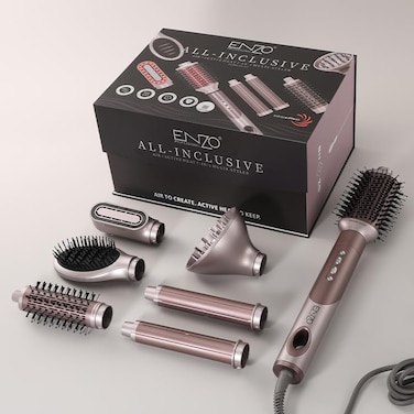 Enzo Professional EN‑507 Professional Air Styler - 130,000 RPM BLDC Motor, Infrared Technology, Premium Ceramic Hair Dryer &amp; Styler With Angled Diffuser - Intl Version