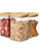 Praknu Glass Storage Jars with Bamboo Lid - Set of 3 Square Food Storage Jars - Airtight Glass Jar - 1000ml - Dishwasher Safe