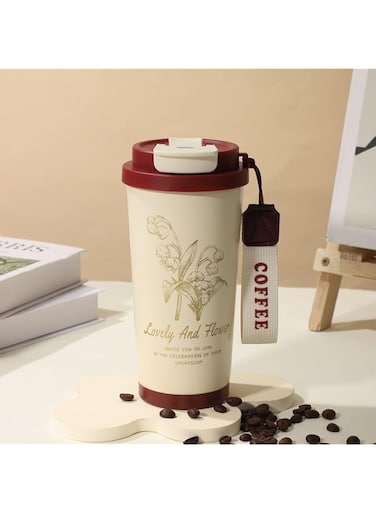 XLOT Insulated Coffee Mug Travel Coffee Cup with Lid，Leakproof Coffee Thermos Stainless Steel Cup with SUS316 Inner for Home, Office, Camping, Car 500ml/17Oz (red)