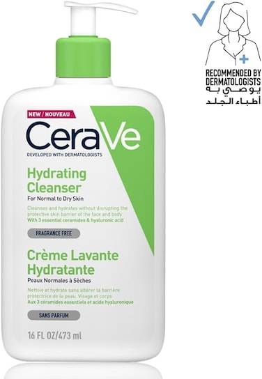 CeraVe Hydrating Fragrance Free Cleanser For Normal To Dry Skin 473ml
