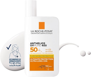 La Roche-Posay Anthelios UVMune 400 Invisible Fluid Sunscreen SPF 50+ for Men/Women, Dermatologically-Tested Skincare Sunblock for Sensitive, Reactive, or Sun-Allergic Skin, 50ml