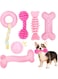 CGBD Puppy Toys, 6 Pack Dog Chew Toys for Puppy, Cute Pink Small Dog Toys, Teething Toys for Puppies, Soft Durable Interactive Chew Toy for Small Dogs