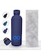 8 Water Bottle, Stainless Steel Flask, 500 ML/17 OZ, Double Wall Vacuum Insulated Water Bottle, Leak Proof Flask, Hot and Cold Water, BPA Free (Navy Blue)