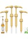 Goodern 4Pcs Coffee Syrup Pump Dispenser,Flavor Syrup Pump Fits 750ml Bottles for Coffee Syrups Snow Cones Caramel Flavorings Bottle,Coffee Syrup Dispenser Pump for 750ml/25.4 oz Syrup Bottle-Gold