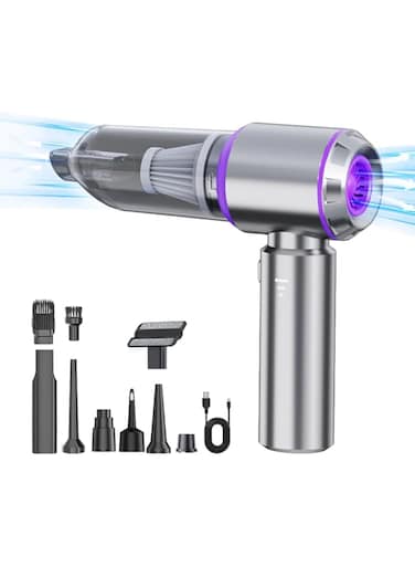 OAKTREE BAY 3 in 1 Car Handheld Vacuum Cleaner, 6000-15000Pa Powerful Suction, Cordless Portable Wireless Compressed Air Duster Mini Air Blower