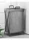 50L Laundry Basket with Stainless Steel Frame, Foldable Collapsible Waterproof Basket, Hamper Bag Washing Bin Clothes Organizer Storage