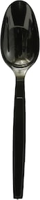 Ideal Pack Plastic Hd Black Spoon, Pack of 50pcs, Black - Plastic Heavy Duty Black Cutlery