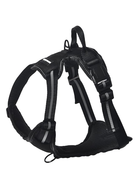 Amazon Basics No-Pull Adjustable Soft Padded Dog Vest Harness with Reflective Stripes, Black, Small