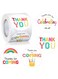 Otuuz 360 Pcs Thank You Labels Cute Art Stickers Rainbow Birthday Stickers Thank You for Coming Labels for Packaging Birthday Baby Shower Party
