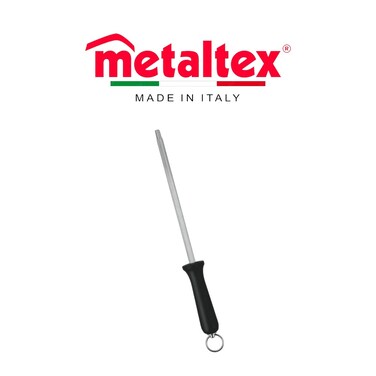 Metaltex Butcher&rsquo;s Steel Knife Sharpener 31cm &ndash; Carbon Steel with PP Handle