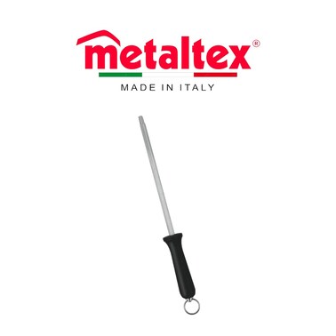 Metaltex Butcher&rsquo;s Steel Knife Sharpener 31cm &ndash; Carbon Steel with PP Handle