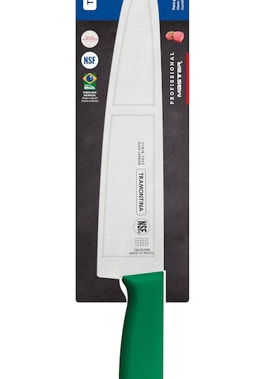 Professional 8-Inch Knife with High Carbon Stainless Steel Blade and Ergonomic Green Handle