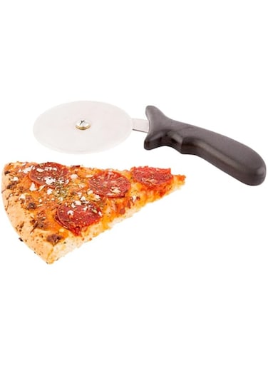 Pizza Cutter, Pizza Wheel - Stainless Steel - 4" With Black Plastic Handle - Commercial Grade - 1Ct Box - Met Lux - Restaurantware