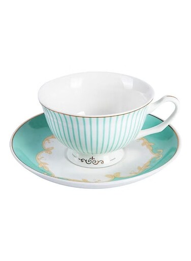 2-Piece Cup And Saucer Set Green 12.5x6cm