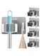 Generic 4Pcs Broom and Mop Holder, Stainless Steel Broom Storage Holder, Self Adhesive Anti-Slip Command Broom Holder Wall Mount, Mop Gripper with Hook for Kitchen Bathroom Closet Garden Garage