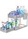 Puricon Kitchen Under Sink Organizer, 2-Tier Under Sink Organizer, Under Sink Organizer Multi-Purpose Under Sink Storage for Kitchen Bathroom &ndash; Grey