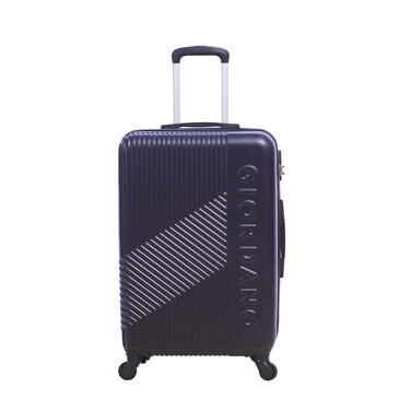 GIORDANO Logo Series Carry-On Small Cabin Suitcase Navy Blue, ABS Hard Shell Lightweight Durable 4 Wheels Luggage Trolley Bag 20" With Secure 3 Digit Number Lock.