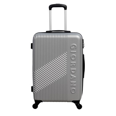 GIORDANO Logo Series Check-In Large Suitcase Silver, ABS Hard Shell Lightweight Durable 4 Wheels Luggage Trolley Bag 28" With Secure 3 Digit Number Lock.