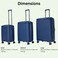 Giordano League Luggage Set PP Hardshell Travel Business Suitcase, Durable Hardside Unbreakable Lightweight Expandable Anti-theft Zip 4 Double Wheel TSA Lock 3pcs Trolley (20+24+28 Inch).Navy