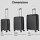 Giordano League Luggage Set PP Hardshell Travel Business Suitcase, Durable Hardside Unbreakable Lightweight Expandable Anti-theft Zip 4 Double Wheel TSA Lock 3pcs Trolley (20+24+28 Inch).Black