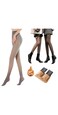Fake Translucent Fleece Tights Women Skin Tone Warm Fleece Lined Pantyhose Winter (Style A Grey, 320G)