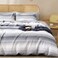 3 Piece Queen Waffle Weave Duvet Covet Set, Ultra Soft Luxury Textured Comforer, Set includes 1x 230cm x 230cm Duvet covet + 2 x 50cm x 65cm Pillow Shams, White and Navy