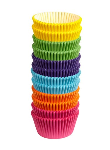 300-Piece Rainbow Baking Cup Set Yellow/Red/Green 2.5x2x1.2inch