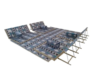 سجادة عربية قابلة للطي للتخييم، سجادة صحراوية مع وسادة معدنية، مجموعات سجادة أرضية