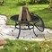 Outdoor Garden Fire Pit Camping BBQ Round Table Stove Black