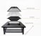 Garden Fire Pit Charcoal BBQ Table Outside Wood Burning Heater Square Stove Black
