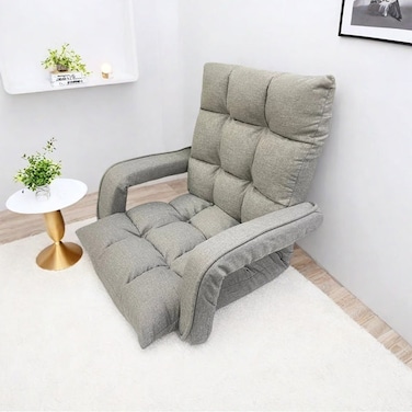 Portable Folding Chair Single Floor Lazy Sofa with Handle Adjustable Back