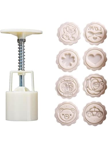 Dubai Gallery Domestic Use Hand Pressure Type Non-Stick Eco-Friendly Abs Mooncake Making Mould White 14 * 5 * 5Cm AMZ-N41401820A