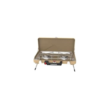 Lifestyle Dual Burner Foldable Camping Stove with Push-Button Ignition
