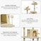 Cat tree tower activity center for indoor cats and kittens, Cat tree scratching post with Double perches, Dangling balls, Double cat condos, and Climbing ladder 180 cm (Beige)
