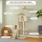 Cat tree tower activity center for indoor cats and kittens, Cat tree scratching post with Double perches, Dangling balls, Double cat condos, and Climbing ladder 180 cm (Beige)