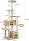 Cat tree tower activity center with Soft perch, Dangling ball, Multiple platforms, Double hammock, and Double condos, Multi-level tall cat tree for indoor cats 190 cm (Beige)