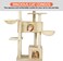 Cat tree tower activity center with Soft perch, Dangling ball, Multiple platforms, Double hammock, and Double condos, Multi-level tall cat tree for indoor cats 190 cm (Beige)
