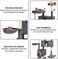 Cat tree tower with Sisal scratching post, Multiple perches, Dangling ball, 2 cat condos, Cozy hammock, and Climbing ladder, Multi-level Cat tree activity center for cats 180 cm (Dark-grey)