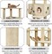 Cat tree tower activity center with Top platform, Sisal scratching post, Spacious cat condo, Cat toy, and Soft hammock, Multi-level cat tree tower for indoor cats 163 cm (Beige)