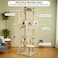 Cat tree tower activity center with Top platform, Sisal scratching post, Spacious cat condo, Cat toy, and Soft hammock, Multi-level cat tree tower for indoor cats 163 cm (Beige)
