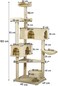 Cat tree tower for indoor cats, Multi-level cat tower activity center with Sisal scratching post, Plush double perches, Cozy hammock, Double cat condos, and Cat nest 183 cm (Beige)