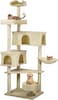 Cat tree tower for indoor cats, Multi-level cat tower activity center with Sisal scratching post, Plush double perches, Cozy hammock, Double cat condos, and Cat nest 183 cm (Beige)