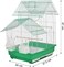 Birdcage, House shaped design small bird travel cage with Carrying handel, Feeding bowls, Plastic perches, and Removable bowls, Suitable for lovebirds, Canaries 47 cm (Green)