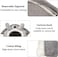 Pet bed for small cats and dogs, Foldable cat house with Double sided cushion, Anti-slip bottom, and Durable zipper, Semi-enclosed pet sleeping bed Ideal for winter comfort 34 cm (Grey)