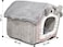 Pet bed with Durable zipper, Double sided cushion, and Non-slip bottom, Cozy &amp; Washable velvet cat bed, Suitable for small to medium pets, Machine washable pet bed 48 cm (Grey)